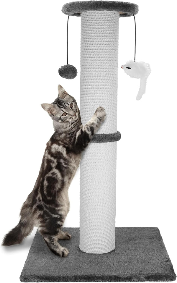 Alvi Cat Tree - 34 Inches Cat Scratching Post Hanging Ball and Mice Scratching Post for Indoor Cats