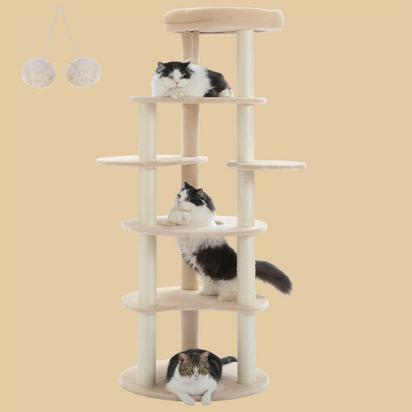 Alvi Cat Tree Multi-Level 61-Inch & 6-Levels Large Cat Tree