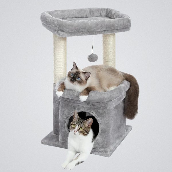 Alvi Cat Tree Indoor Small Natural Sisal Plush Cat Tower