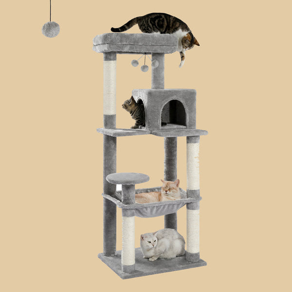 Alvi Cat Tree 56.3" Ultimate Tall Plush Sisal Scratcher Cat Tree