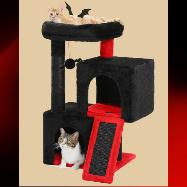 Alvi Cat Tree Amazing 30-Inch Black Gothic Indoor Cat Tree