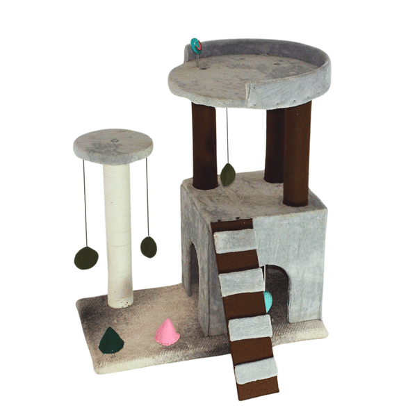 Cozy Cat Condo with Interactive Toys & Scratching Post